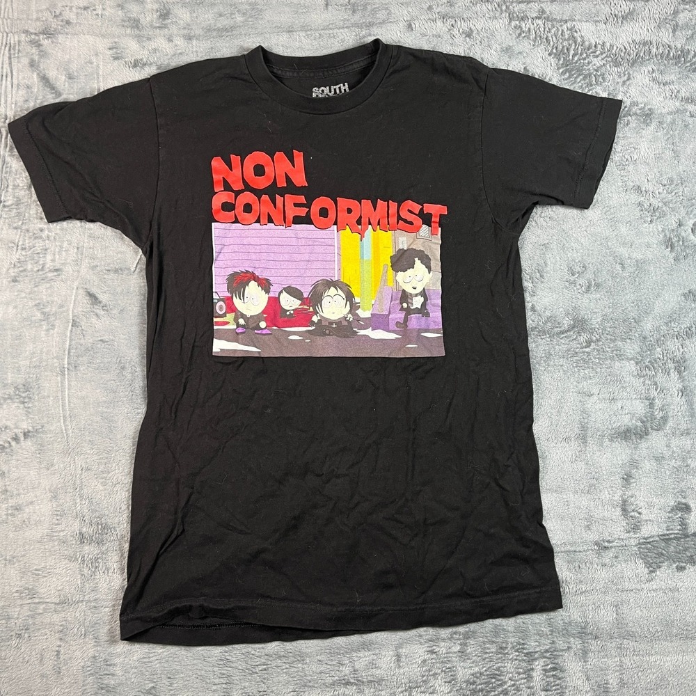 South Park Mens Medium Black Non Conformist Goth Kids Graphic T Shirt M